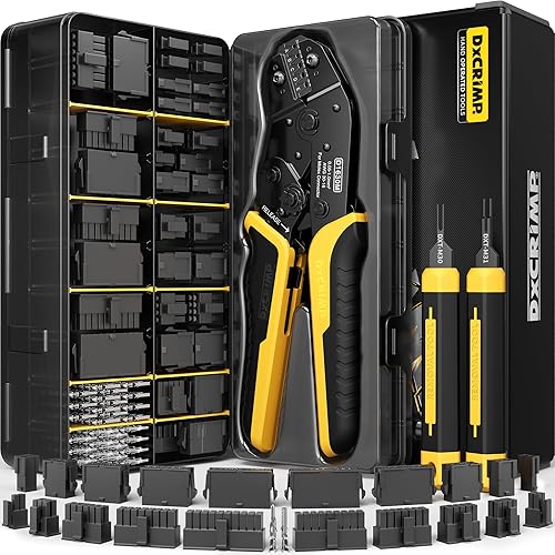 Kit de herramienta de crimpado DxCRIMP Micro-Fit 3.0, 22 tipos de conectores de 2–20 pines con distancia entre ejes de 3.0mm, crimpador con