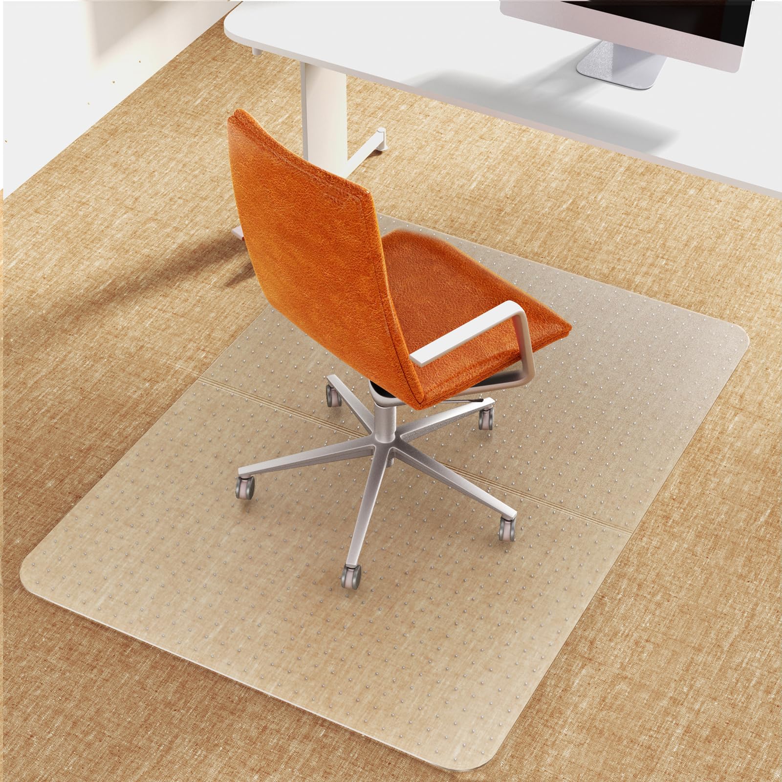 Office Chair Mat for Carpet, 36"x48" Computer Desk Floor Mat - PVC Plastic Rug Carpet Protector Mats for Gaming Chair Under Desk Pad for Rolling Chair, Desk Chair mat, Ship Flat