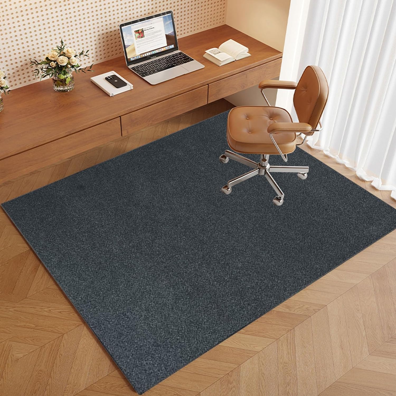 Tappetino Protettivo per Pavimenti Duri 140 x 160 cm Tappeto Sedia Gaming - Tappeto di Protezione da Pavimento - Tappeto Salvapavimento Antiscivolo - Tappeto per Sedia con Ruote per Casa Ufficio