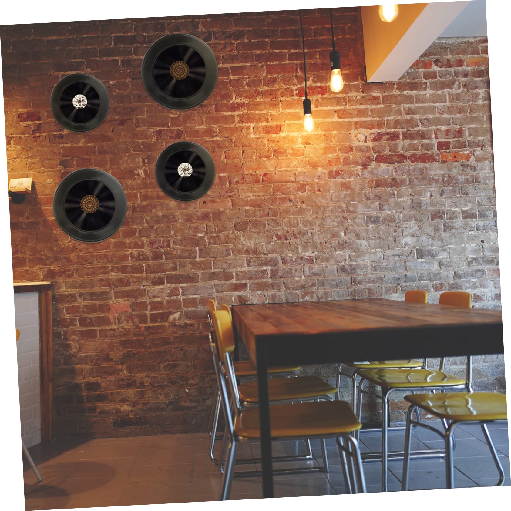 HEATSHAKING Decorazioni da Parete 12 Dischi in Vinile Nero Retrò per Arredamento Interno Creativo e Stile Artistico, per Eventi e Decorazioni di Casa