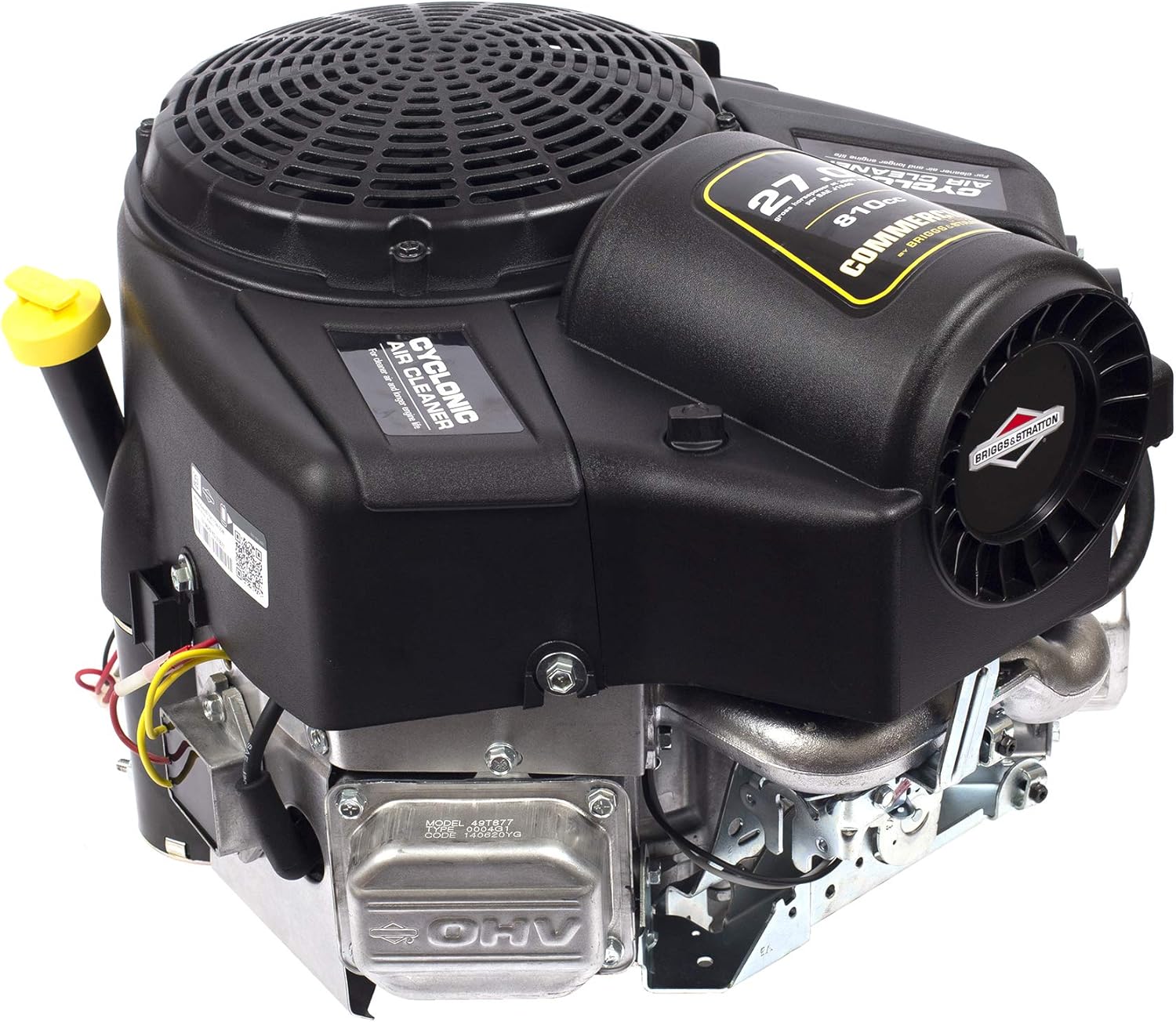 Briggs & Stratton 49T877-0004-G1 Commercial Turf Series 27 Gross HP 810cc V-Twin with Cyclonic Air Filter and 1-1/8-Inch by 4-5/16