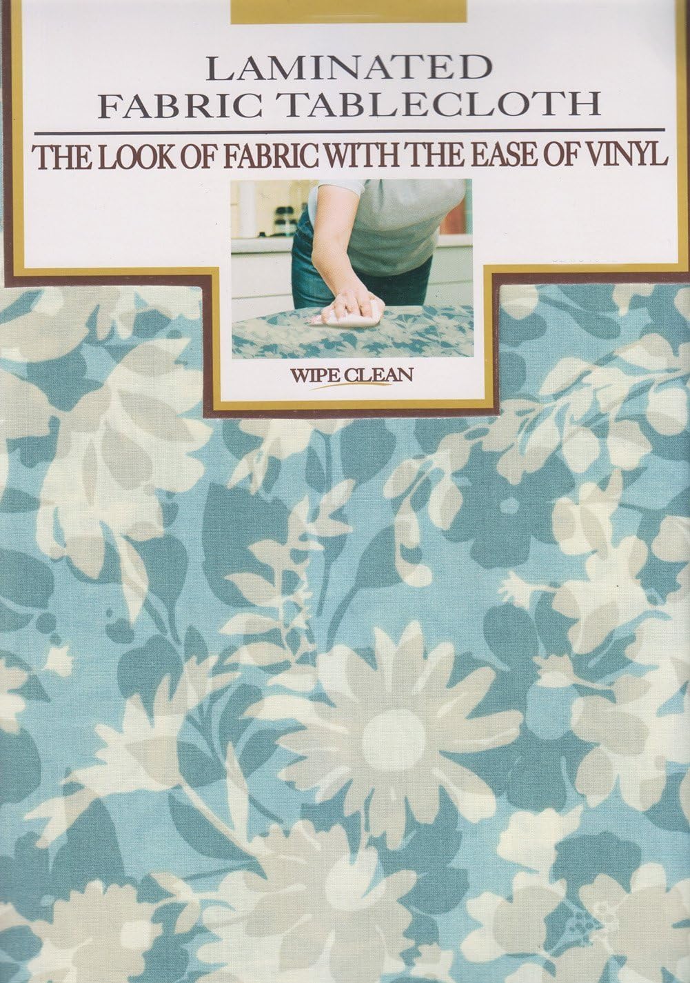 TANGDIAABBCC Aeiniwer Blue Corryn Floral Print Laminated Fabric Tablecloth 60 x 104 Rectangle/Oblong