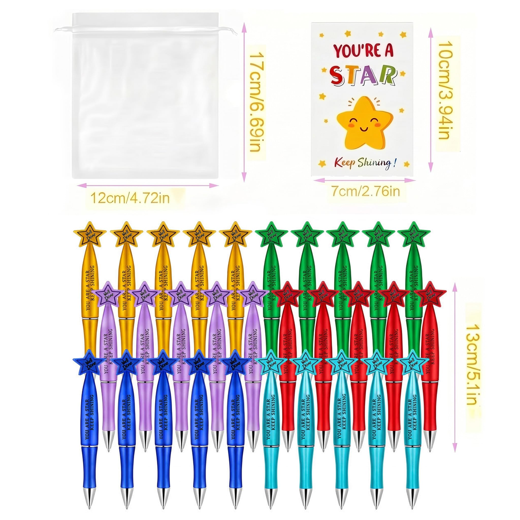 30 paquetes de regalos de fin de curso para niños y estudiantes, regalos de fin de año para clase de 30 niños, bolígrafos/tarjetas motivacionales para alumnos/regalos para alumnos que dejan