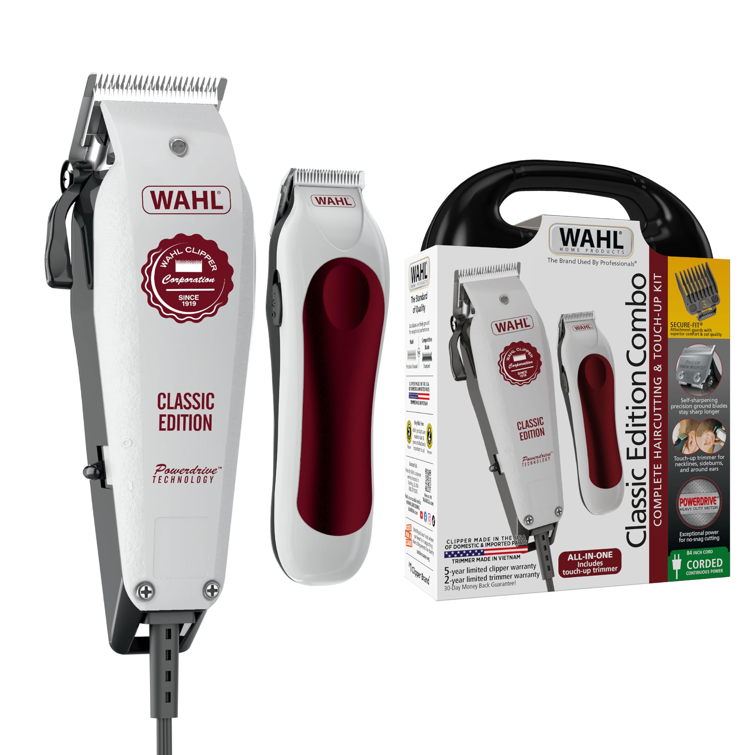 Wahl USA Classic Edition Corded Hair Clippers & Cordless Hair Trimmer for Men, Women & Children – POWERDRIVE Motor for Smooth, Consistent Haircutting & Touch-Up Trimmer – Model 3029167-image-9