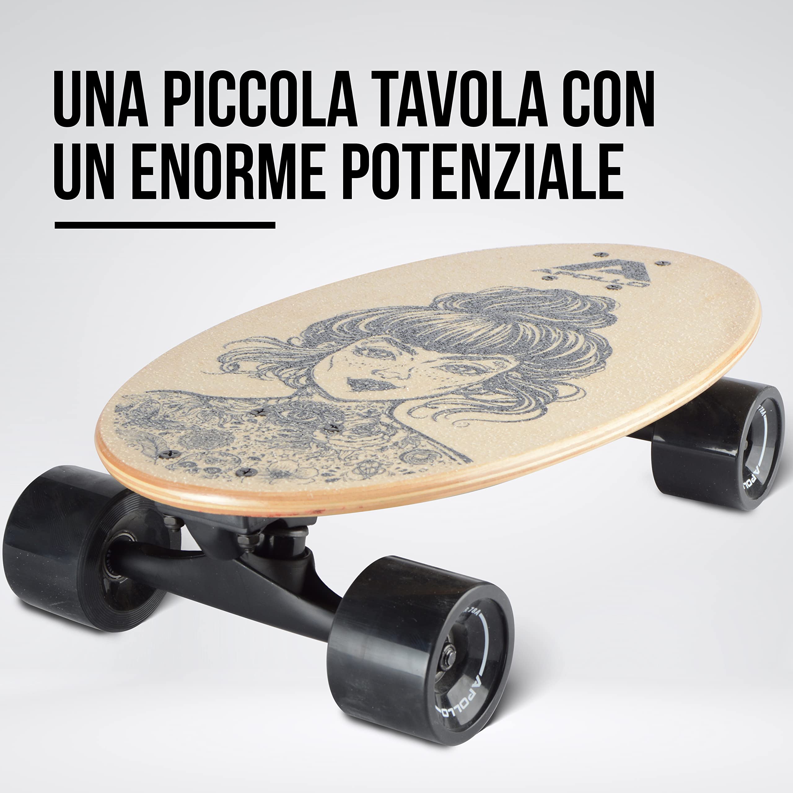 Apollo Barrel Board | Pratico Skateboard Cruiser per Pendolari | Agile e Compatto | Mini Skate da Viaggio | Skateboard per Principianti| Tavola Skateboard da Città | Per Adulti e Bambini