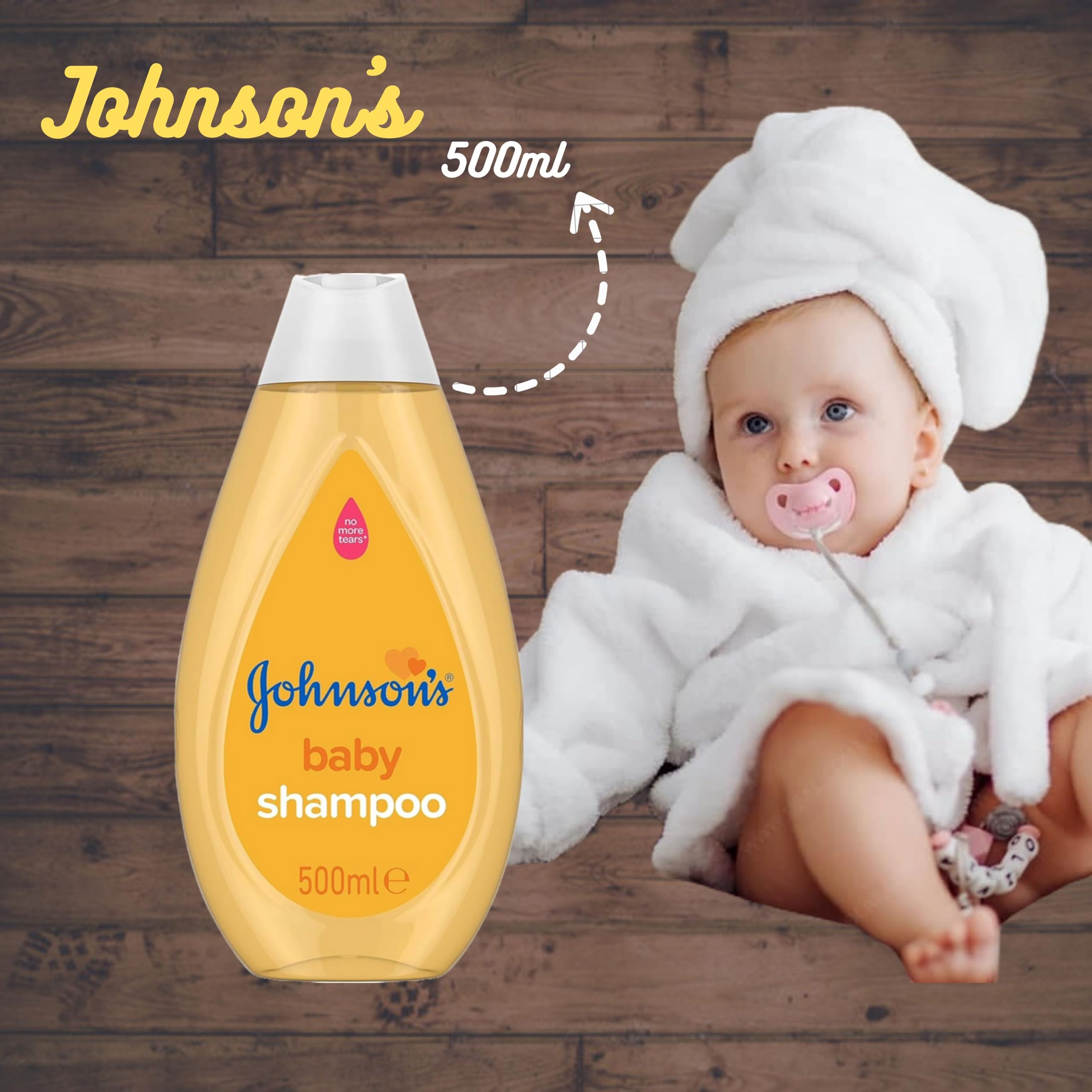 Johnson's Baby Bath Time Bundle 500 ml & Baby Cotton Buds 200: Delikatny szampon do codziennej pielęgnacji niemowląt, olejek dla niemowląt, balsam dla niemowląt, puder dla niemowląt i zestaw do