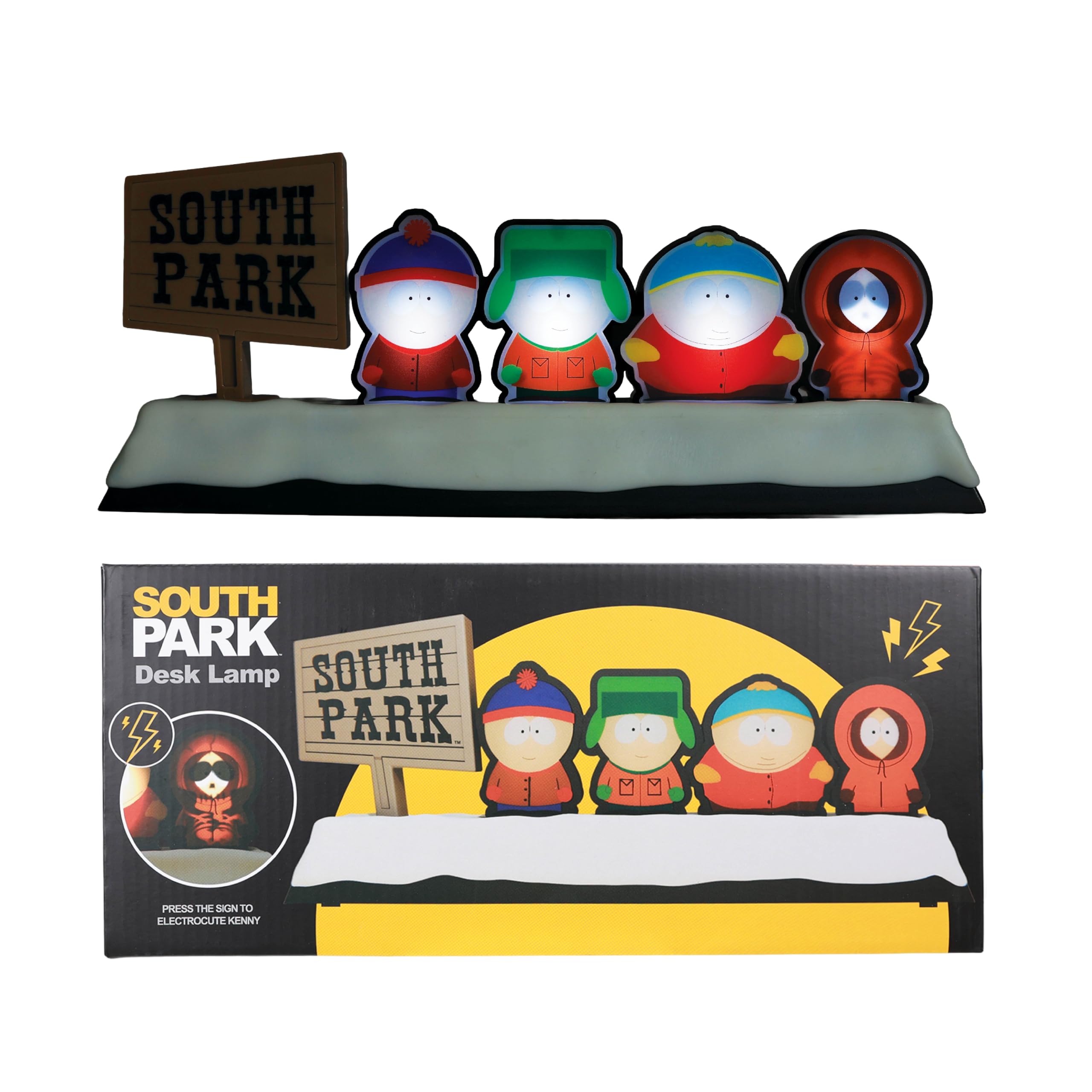 Blue Sky Studios Multicoloured South Park Flicker Light – Usb Desk Lamp Featuring Cartman, Kenny, Stan & Kyle – Official Licensed Merchandise – Fun Collectible Lighting