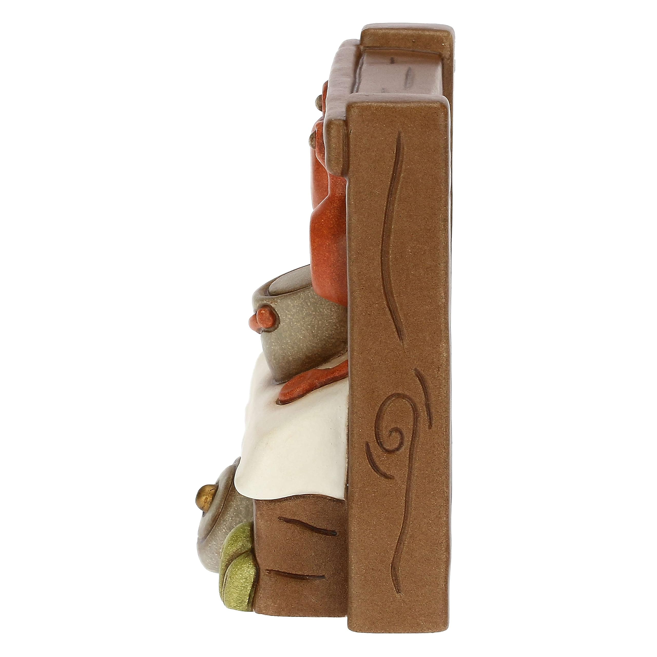 THUN - Banco delle Pentole in Ceramica Decorata a Mano, Linea Presepe Classico, Decorazioni Natale Casa, 7.8x4.4x9.1 cm h