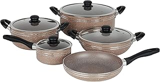 Delcasa 10-Piece Non-Stick Cookware Set with Granite Coating DC1889BGE Includes Casseroles