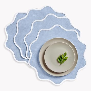 Solino Home Giselle Scallop Linen Placemats