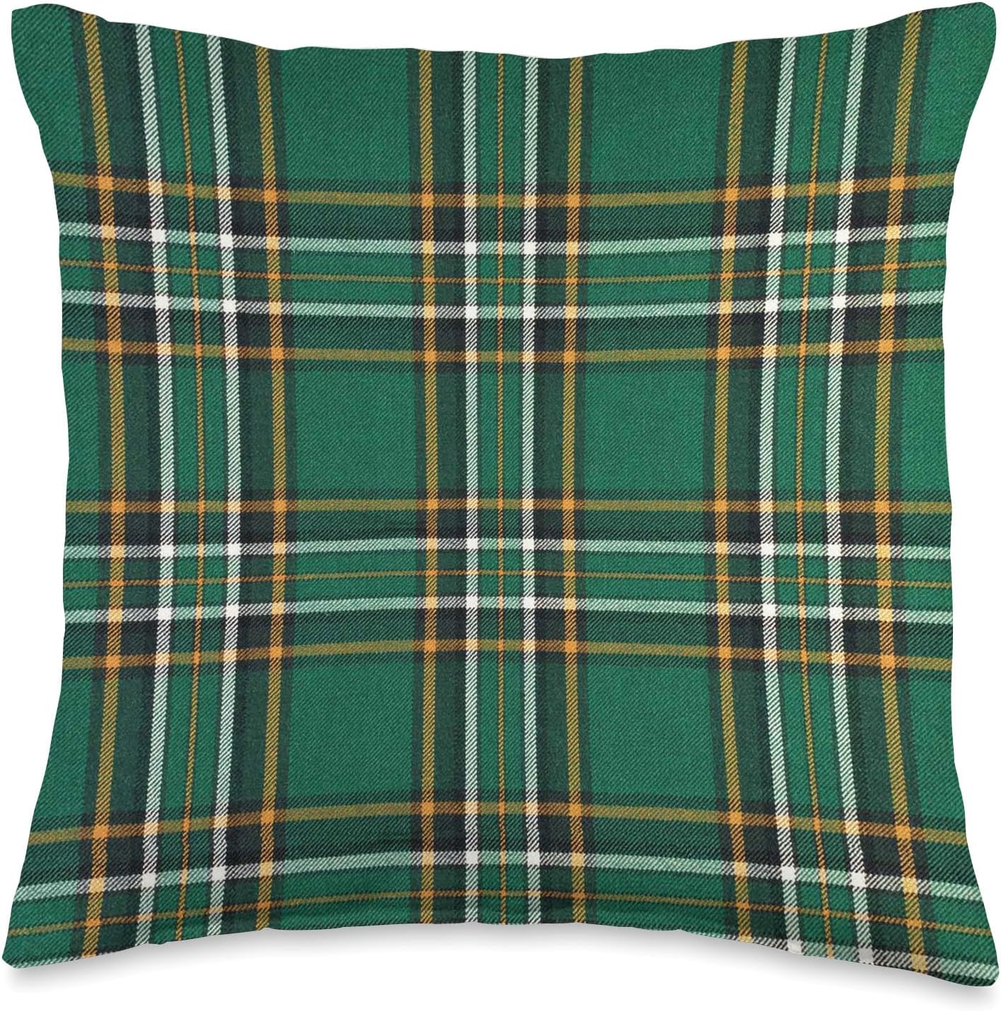 Irish National Tartan Ireland Celtic Green Plaid Throw Pillow