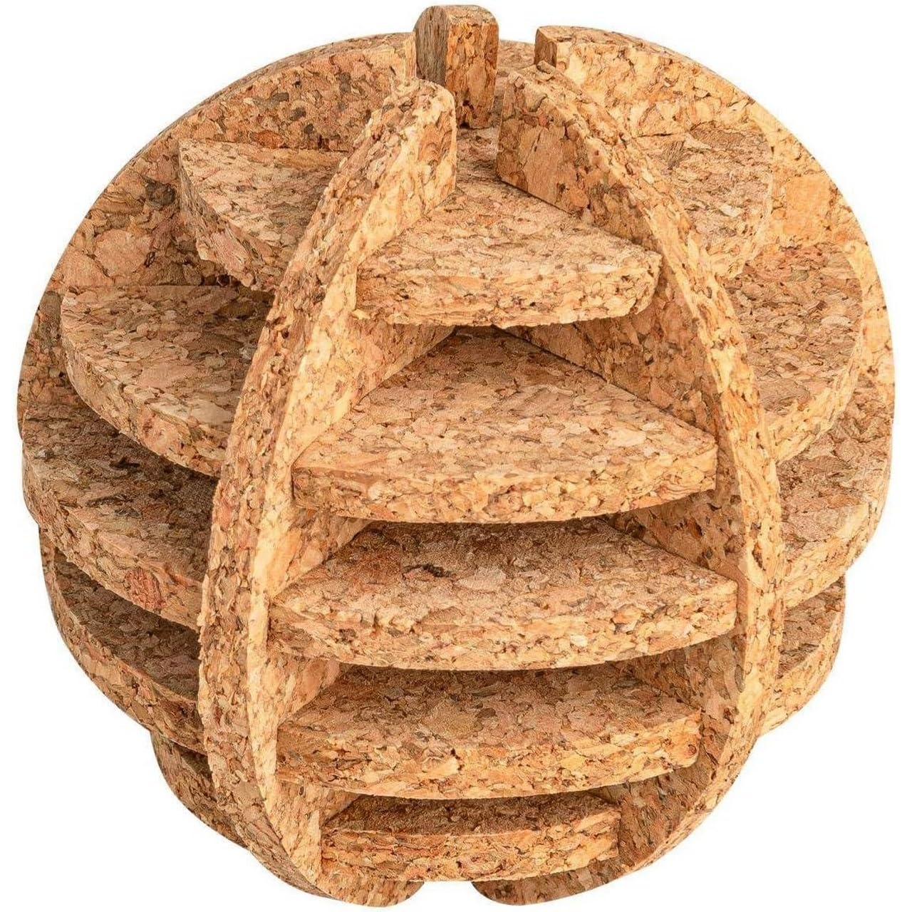 Set di 6 accessori per uccelli in sughero, seduta, altalena, giocattolo e cura naturale per uccelli, in sughero pressato, facile da montare, con sughero dal Portogallo