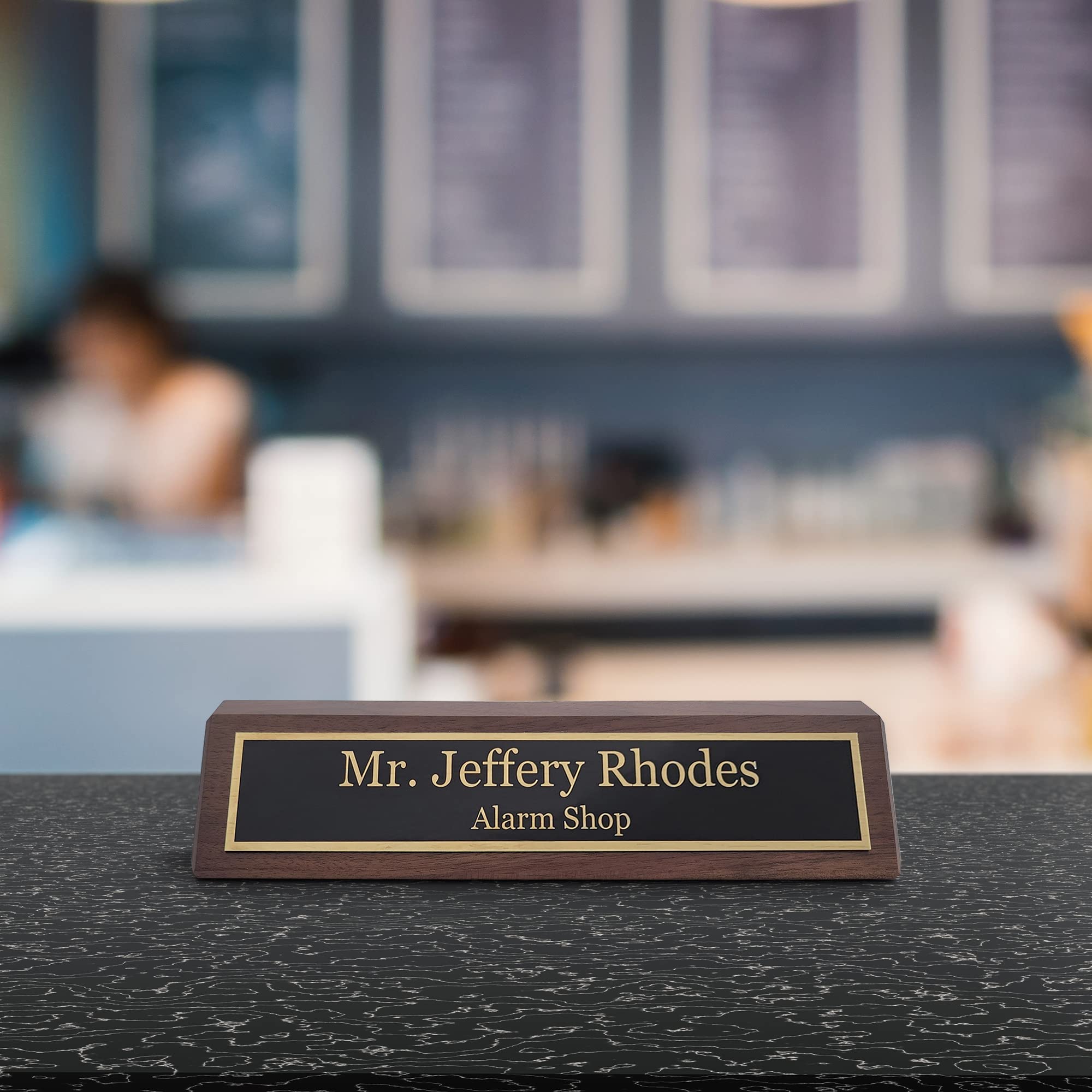 Amazon | 刻印 インターナショナル エレガントな木製ネームプレート