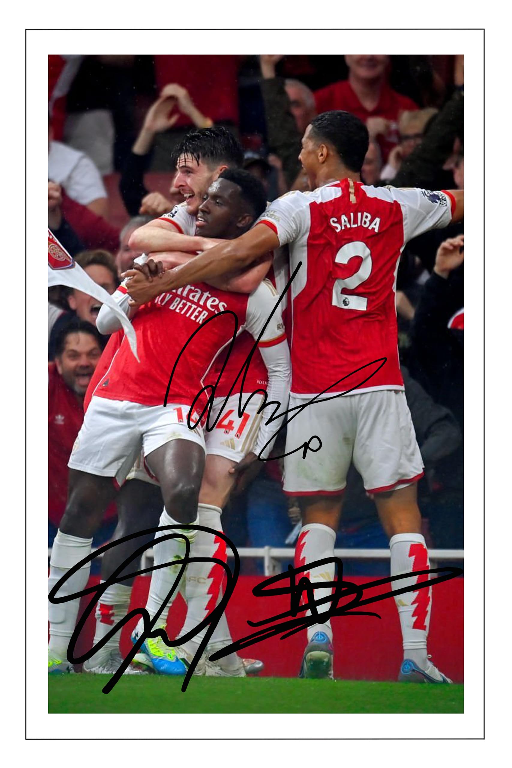 RJR PRINTS Eddie Nketiah, Declan Rice & William Saliba