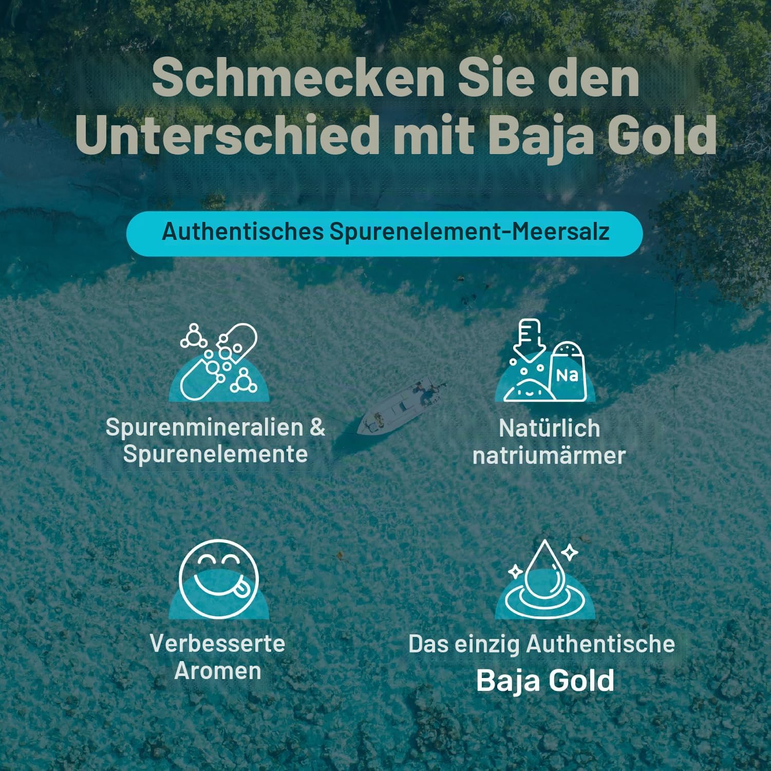Baja Gold Mineral Sea Salt – Unraffiniertes Mineralisches Meersalz 454 g – Reich an Spurenelementen und Mineralstoffen Perfekt für Gourmetküche Gesunde Ernährung und Vielseitige Anwendungen | Naturbelassenes, unraffiniertes Meersalz aus geschützten Tiefen