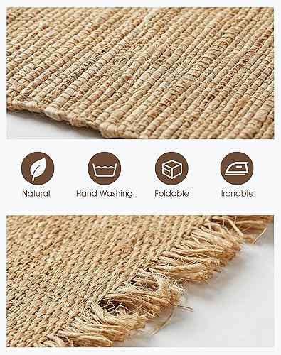 Miniatura 4 de Juego de manteles individuales de Ramio de 6 a 11.8 x 17.7 in, tejido natural, para comedor, lavables, resistentes al calor y de fácil cuidado,