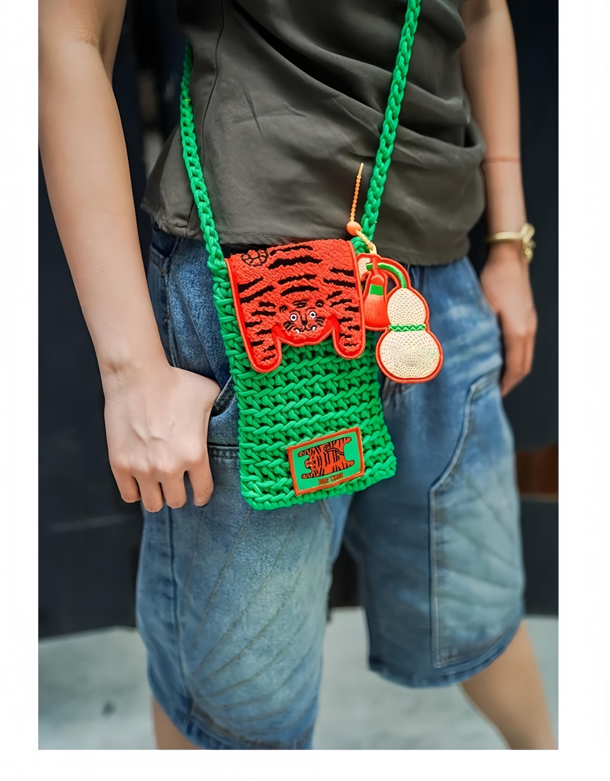 Torba na telefon crossbody, mini torba na ramię, modna kreskówkowa torba na telefon, portfel i etui na karty