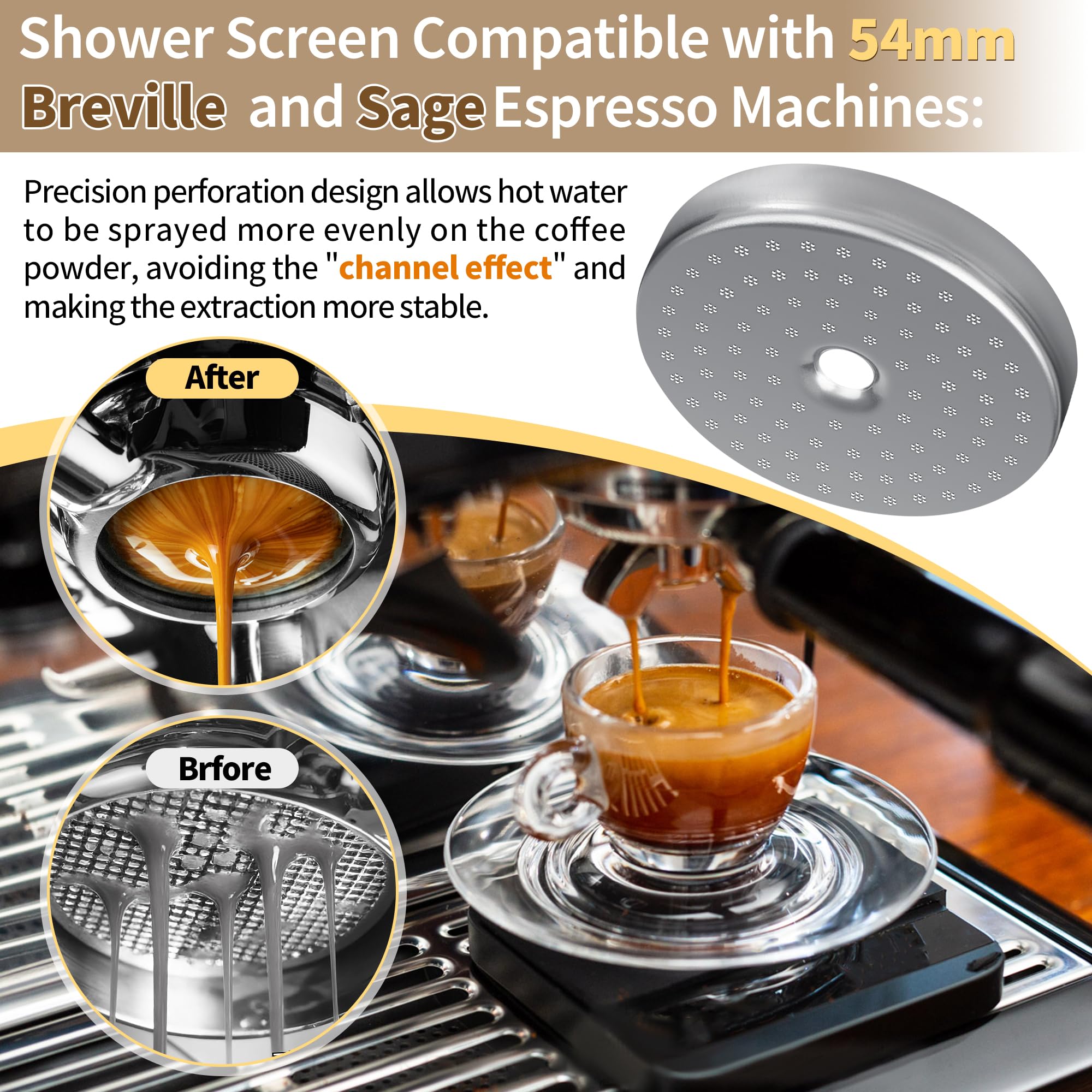 Amazon.com: Espresso Machine Shower Screen 54mm, Fits for Breville