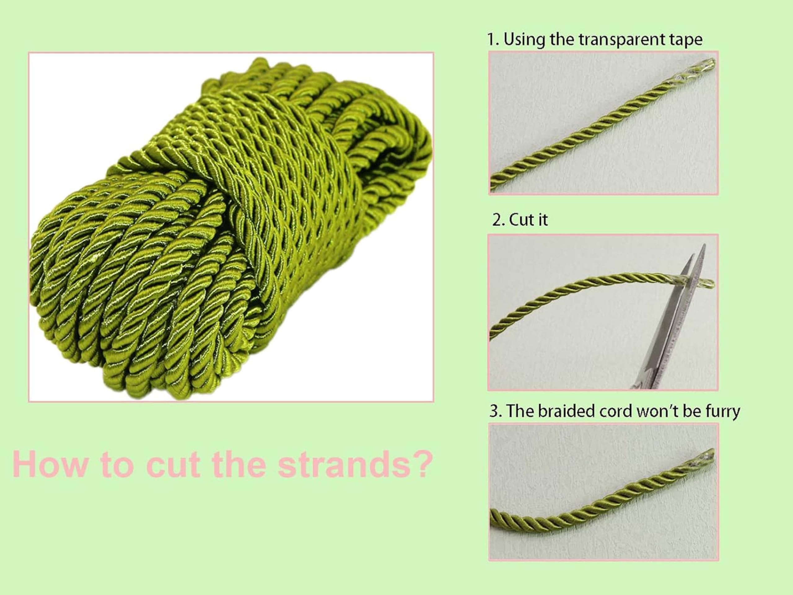 Twisted Zari Thread Rope Dori for Bags Handle, Hamper, DIY Crafts — Amazon image 5