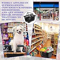 Vista 2 de Macarrie 12 cestas de compras, cestas de plástico de 20 L con asas, 16.9 x 11.8 x 9.1 pulgadas, resistentes, color negro