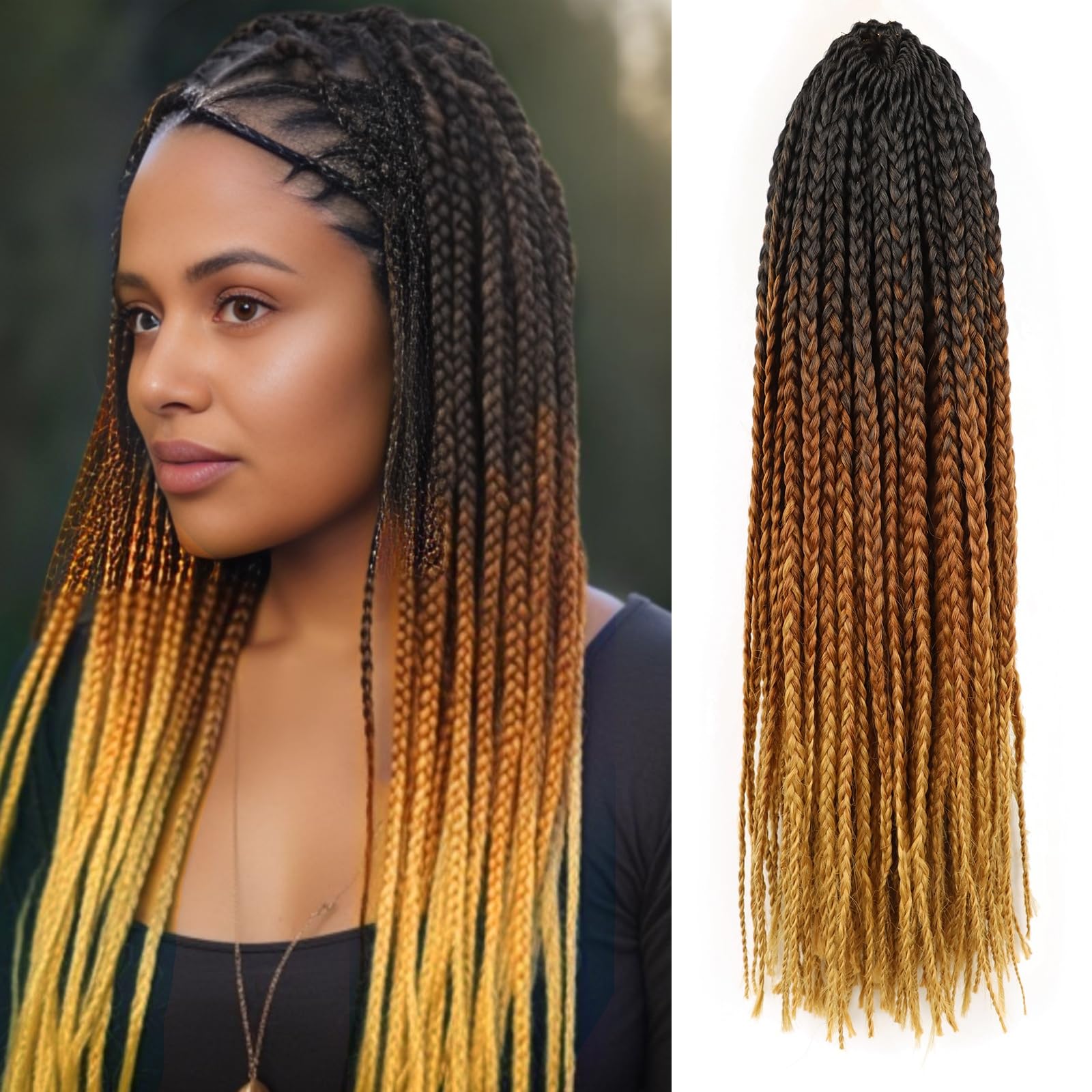 Box Braids Crochet Hair Pre looped 12 Inch 7 Packs Goddess Box Braids Crochet Hair Straight Crochet for Black Women(12 inch,7 Packs, 1B 30 27)