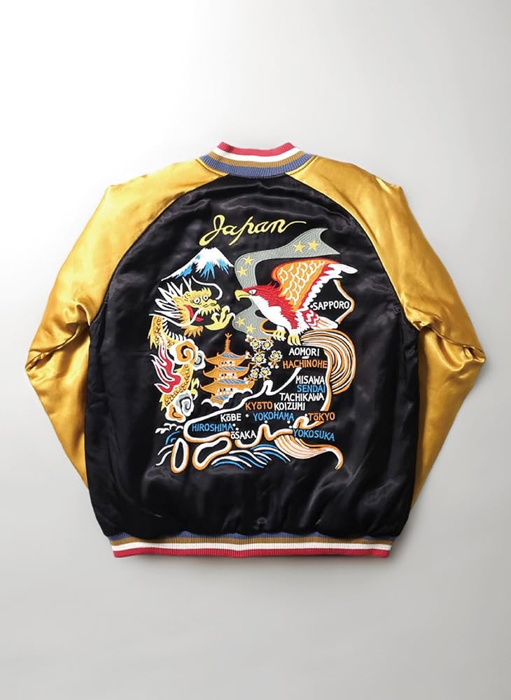 Amazon | (ヒューストン)HOUSTON レーヨンスカジャン 「MAP」 (M