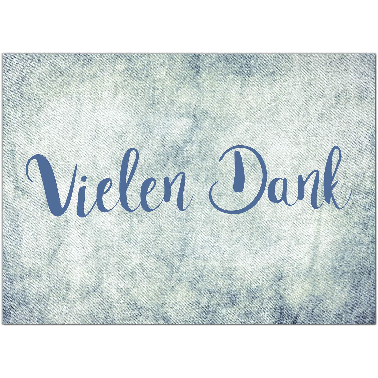 10 Danksagungskarten Mit Umschlag – Jeans-Look Blau, Für Hochzeit, Geburt, Geburtstag Uvm.
