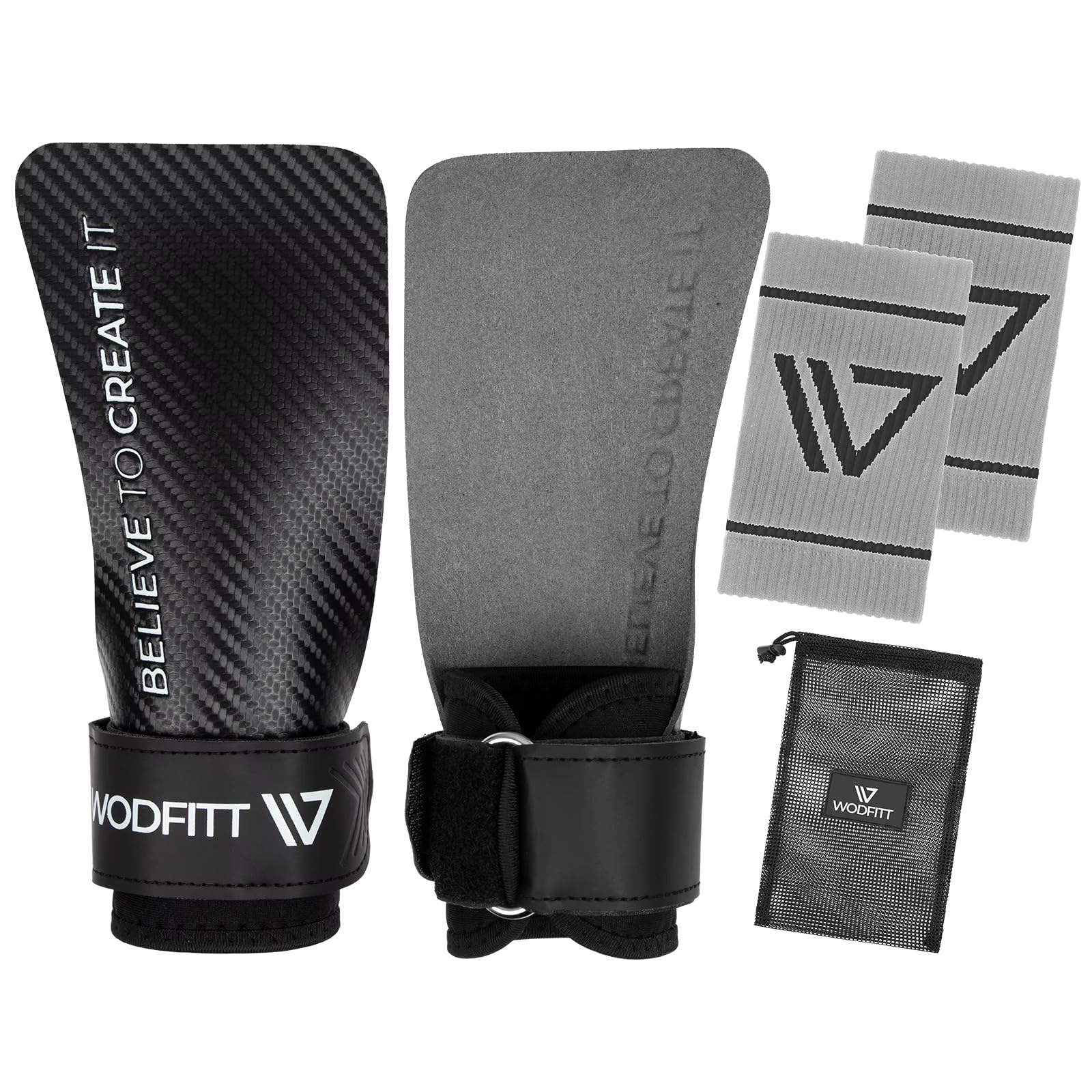 Strada per Crossfit | Grips senza fori in fibra di carbonio | Guanti da palestra uomo e donna | Protezione delle mani | Design ergonomico Polsiere Crossfit Guanti da palestra Cross donna