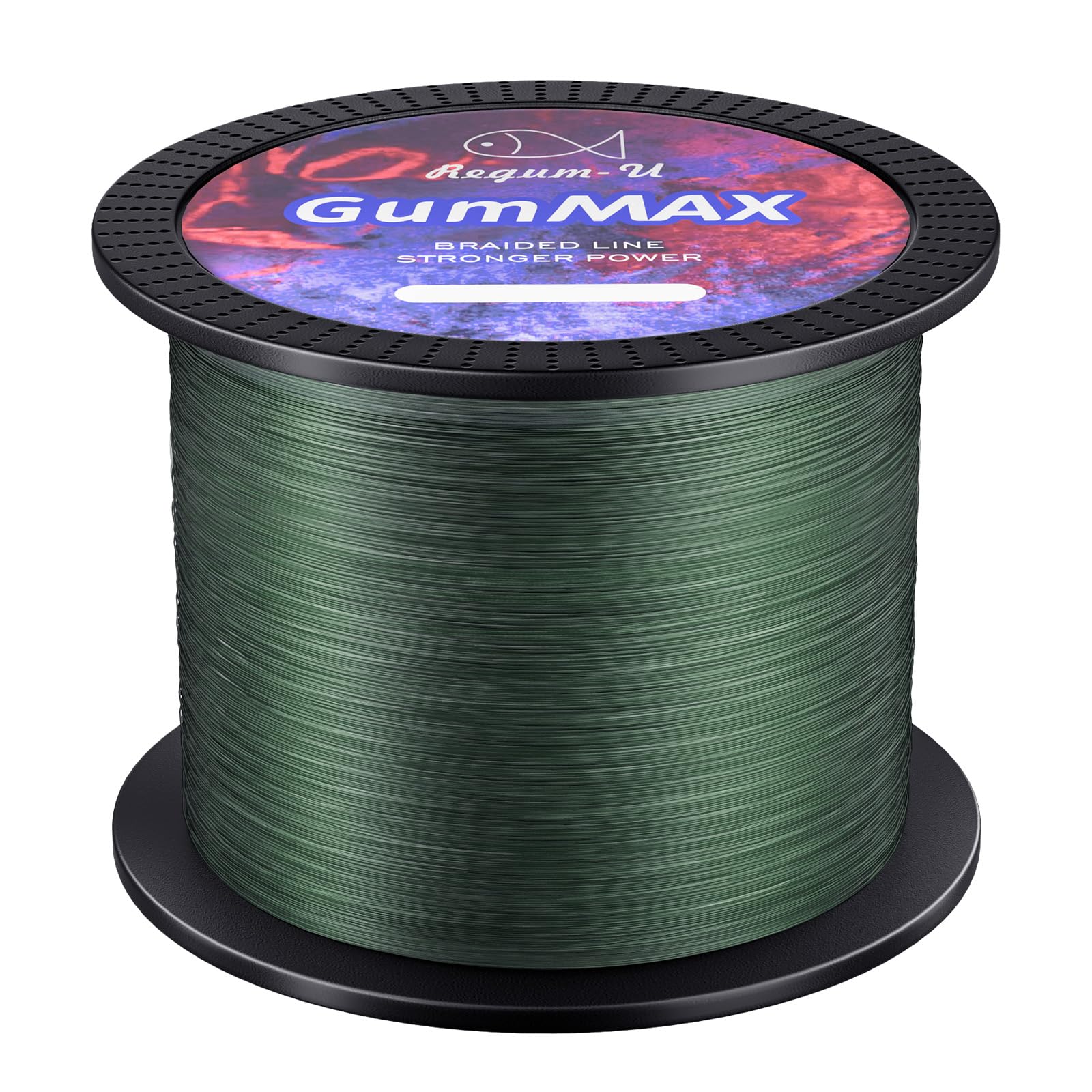 Regum-U GumMAX 545/1093/1640yds 5-100LB 8X Braided Fishing Line Abrasion Resistant Superline Zero Stretch & Smaller Diameter Confuse & Never Fade in