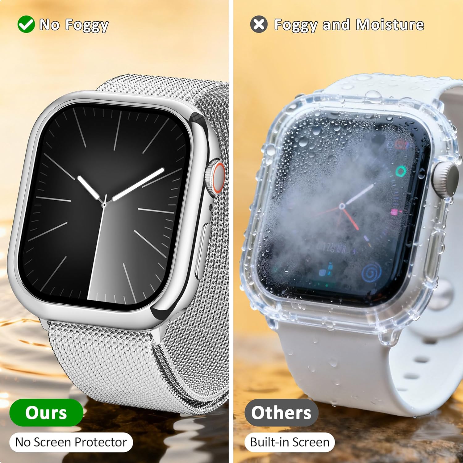 2 Pack [NO Screen Protector] Soft TPU Bumper Case for Apple Watch Series 9/8/7 41mm, Slim Thin Shockproof Cover, Flexible Protective Frame All-Around Edge for iWatch 41mm Accessory, Silver - Image 2