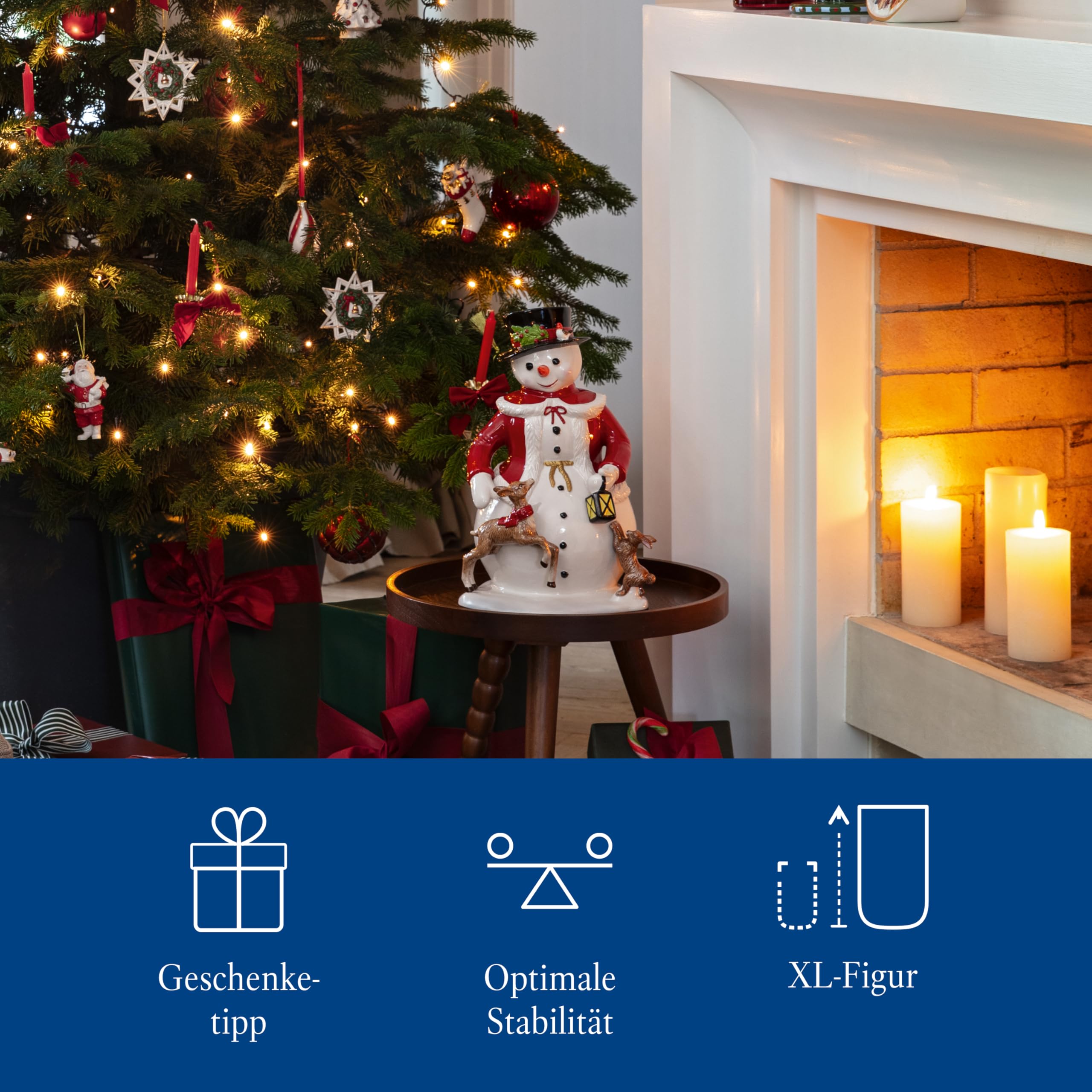 Villeroy & Boch – Christmas Toy's Figurine "Schneemann" Bunt, Figur Weihnachten, Handbemalte Schneemann Figur, Weihnachtsdekorationen, Tischdekoration, Deko Weihnachten, Porzellan