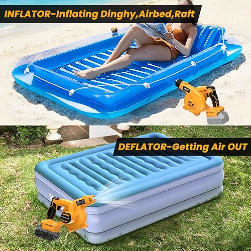 Miniatura 6 de Soplador de hojas inalámbrico para batería Dewalt de 20 V máximo, soplador de aire para sitio de trabajo con motor sin escobillas, 6 velocidades