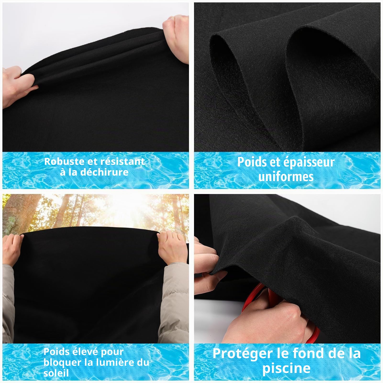 Tapis de Piscine Rond 460 – Bâche de Sol et Tapis de Piscine – Sol de Protection – Tapis Antidérapant et Résistant à l'usure pour Piscine, Multifonctionnel pour Piscines Extérieures (460 cm)