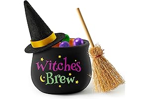 WATINC Halloween Witches Brew Candy Dish Mini Witches Cauldron Tiered Tray