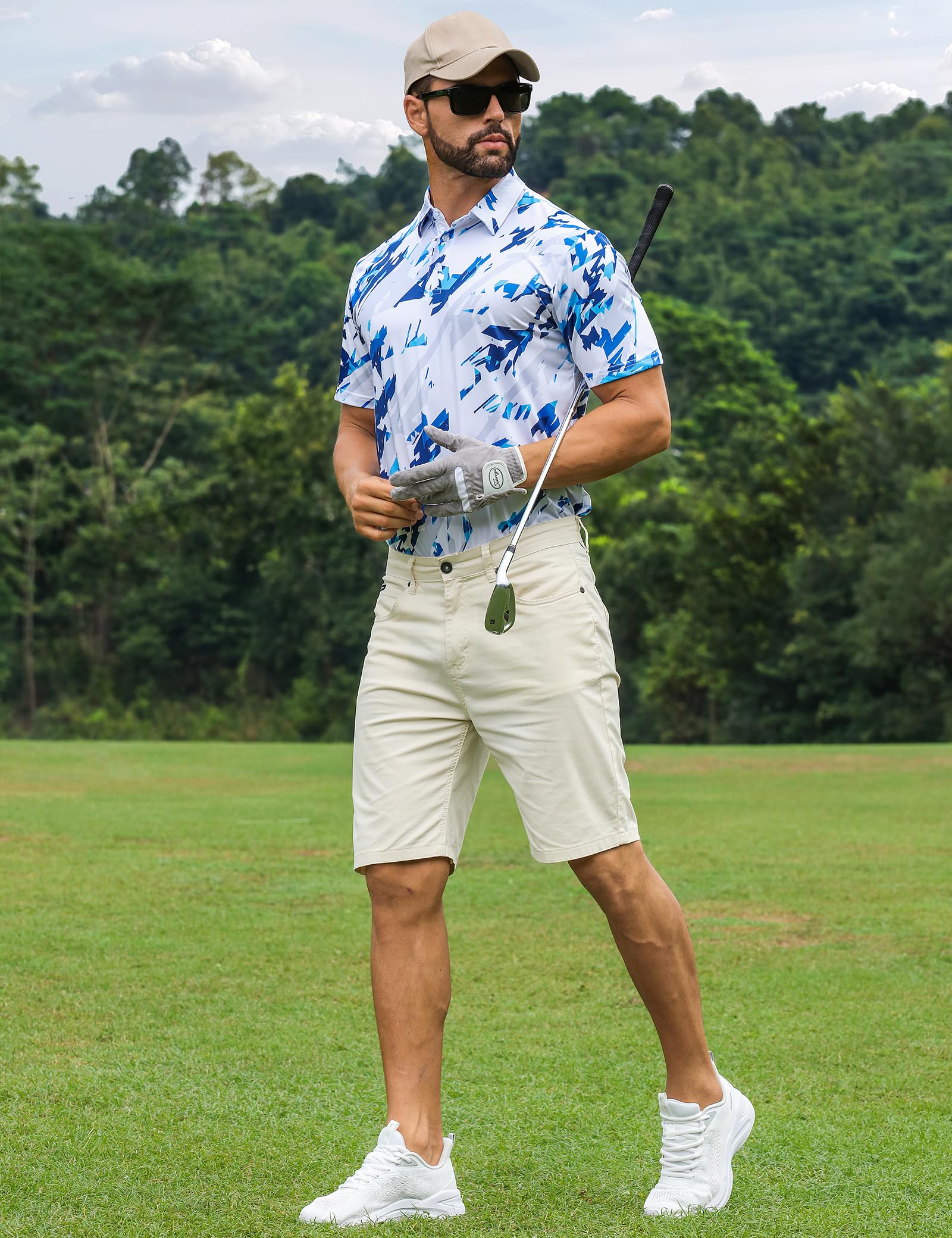 APTRO Men's Golf Polo Shirts Short Sleeve Moisture Wicking High Stretch Outdoors Shirts - 5