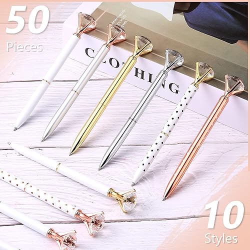 Miniatura 2 de Leinuosen 50 bolígrafos para despedida de soltera, bolígrafo de diamantes con diamantes en la parte superior para mujeres y niñas, regalos de boda,