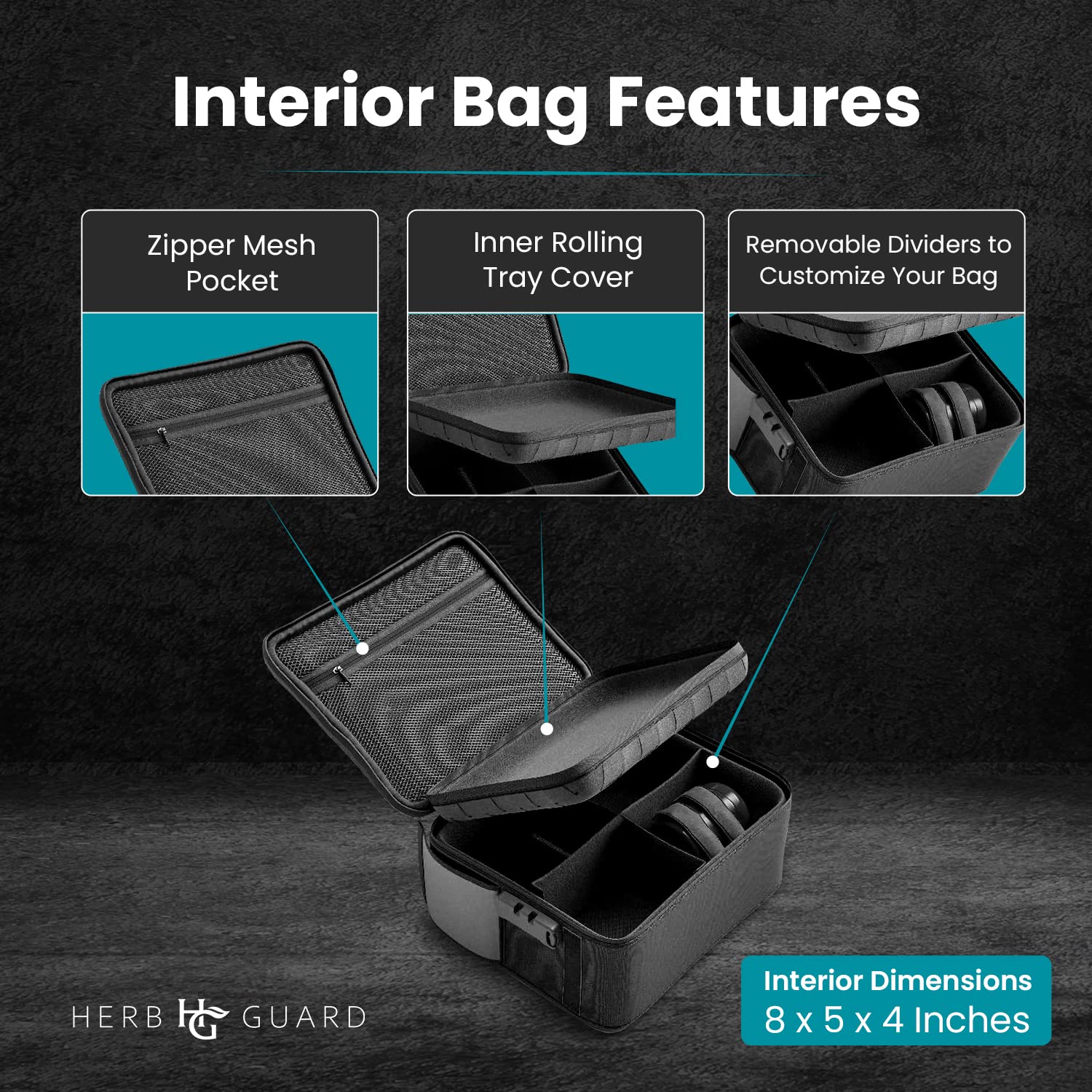 Herb Guard Black Large Smell Proof Case with Combo Lock (Smell Proof