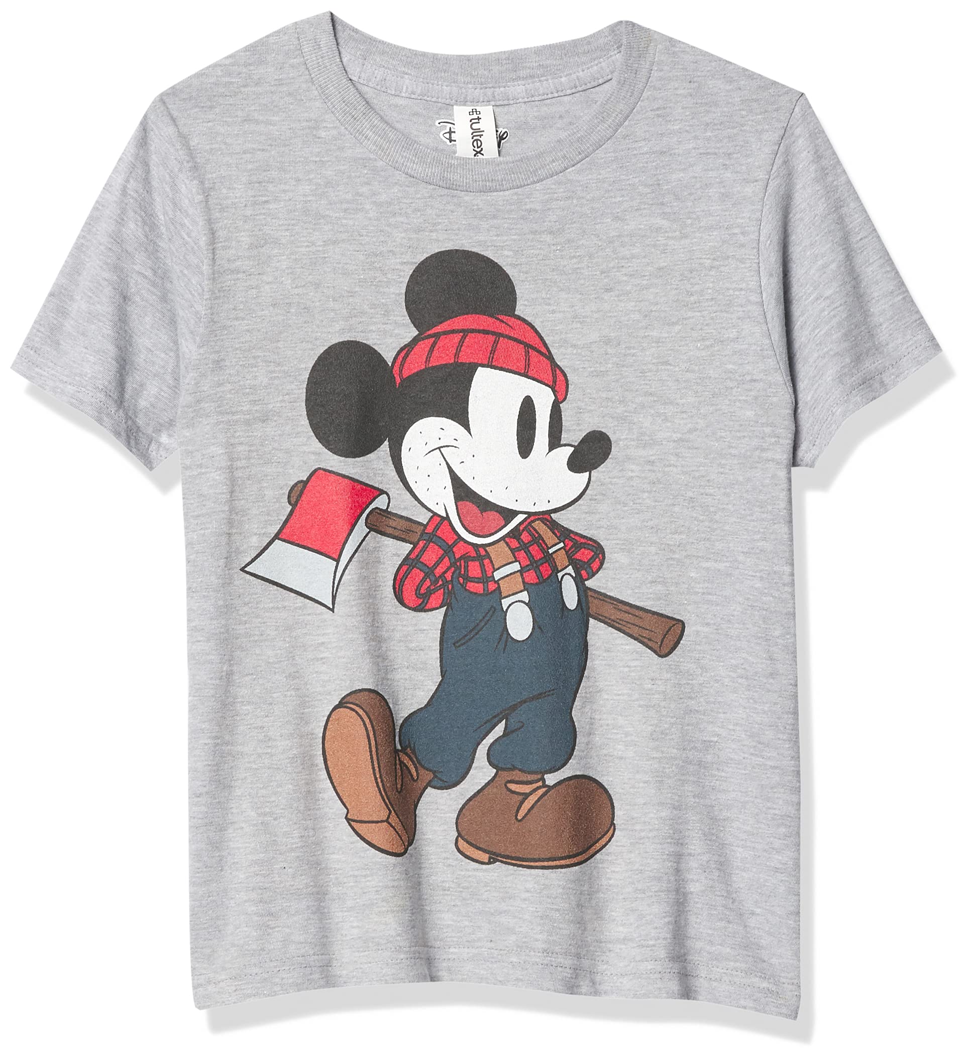 Disney Jungen Mickey Classic Lumberjack Mickey T-Shirt, Athletic Heather, XS