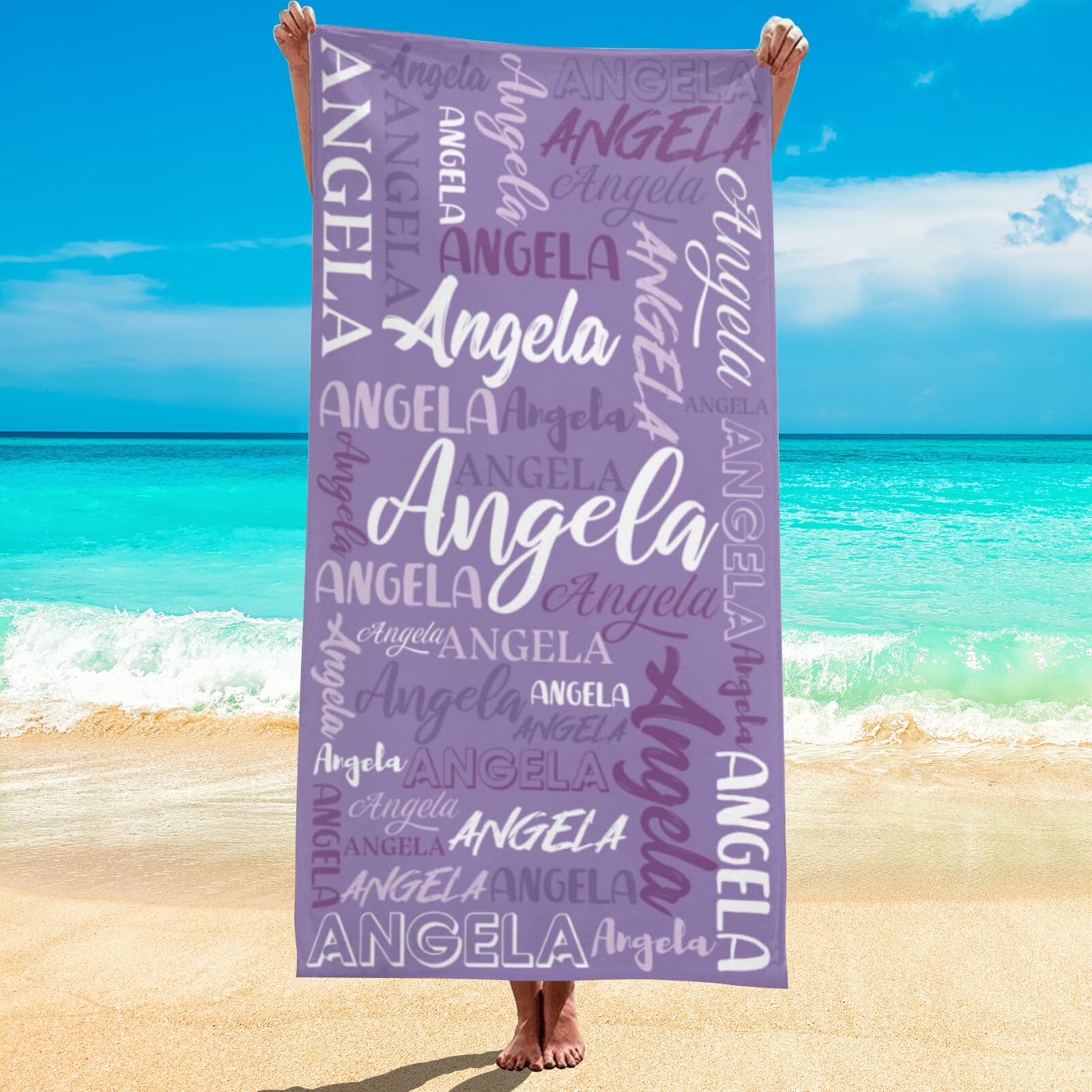 Lztaralq Personalized Beach Towel for Kids & Adults,Custom Beach Towel with Name,Customized Sand Free Microfiber Quick-Dry Travel Pool Beach Towel