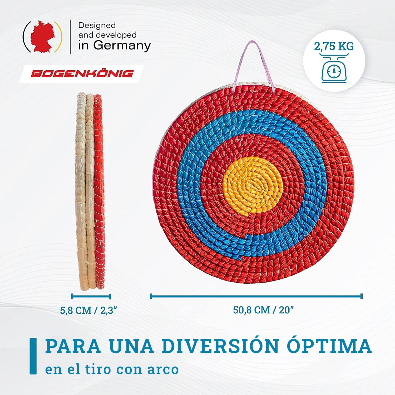 Diana Arco de Paja Resistente a la Intemperie para Adultos y niños I Diana de Paja para Arco y Flecha y Ballesta, Accesorios de Diana Tiro con Arco