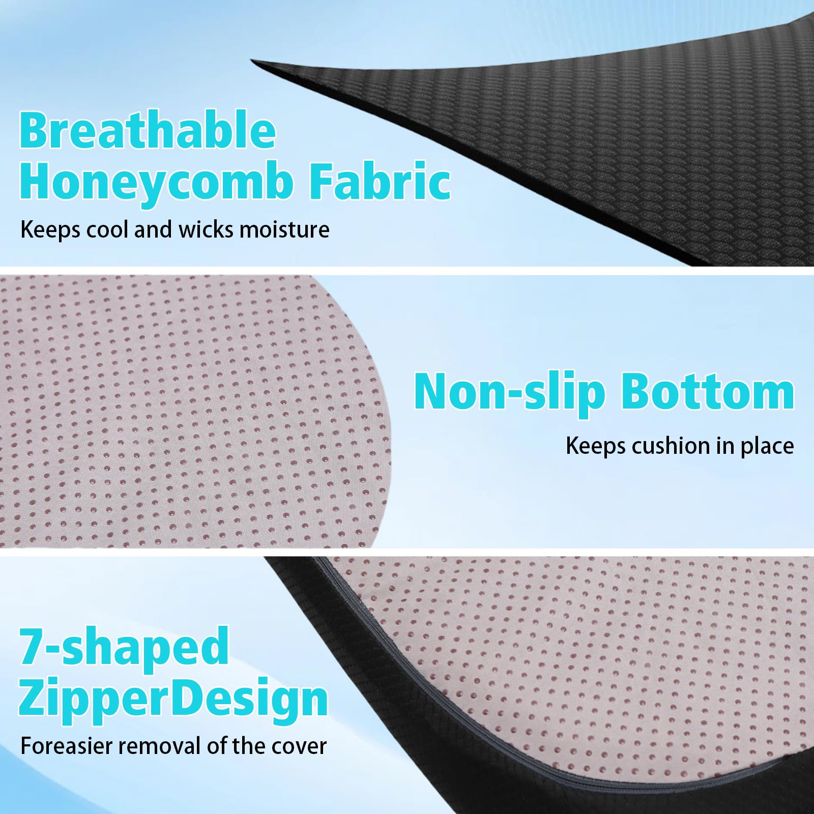 Cuscino per coccige in memory foam, per auto e ufficio, sollievo dalla pressione per sciatica e mal di schiena, con intaglio a forma di U, base antiscivolo per lunghi viaggi e seduti