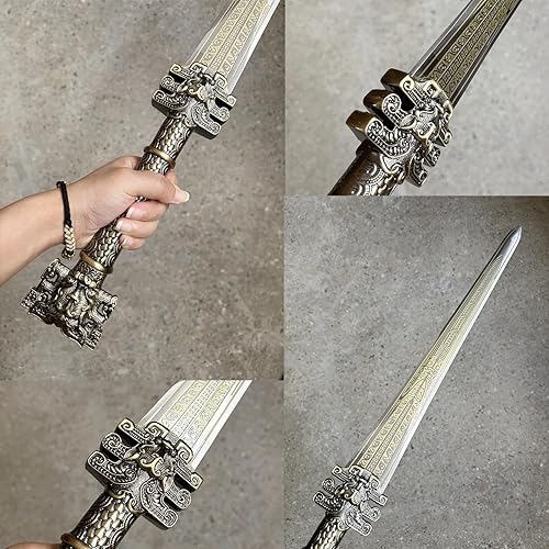 Miniatura 9 de Espada GuiHou de bronce de 28.3 pulgadas para creación de los dioses de acero inoxidable con vaina para colección, exhibición, cosplay
