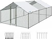 Quictent 18x9x6.6FT Large Metal Chicken Coop Run for 30+ Poultry - Predator-Proof Walk-in Hen House with Waterproof Roof