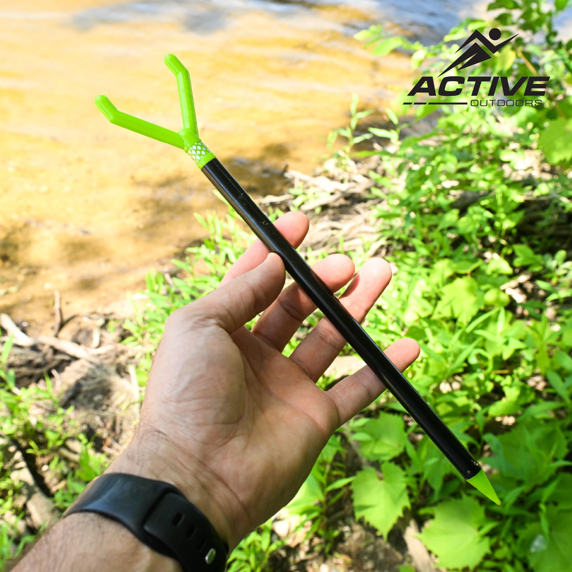 'Fishin' Stix Trident – Supports de canne à pêche télescopiques – Extensible de 30,5 à 76,2 cm, capacité de 22,7 kg et plus, support de canne à sable pour pêche au surf, pêche en berge, cannes à