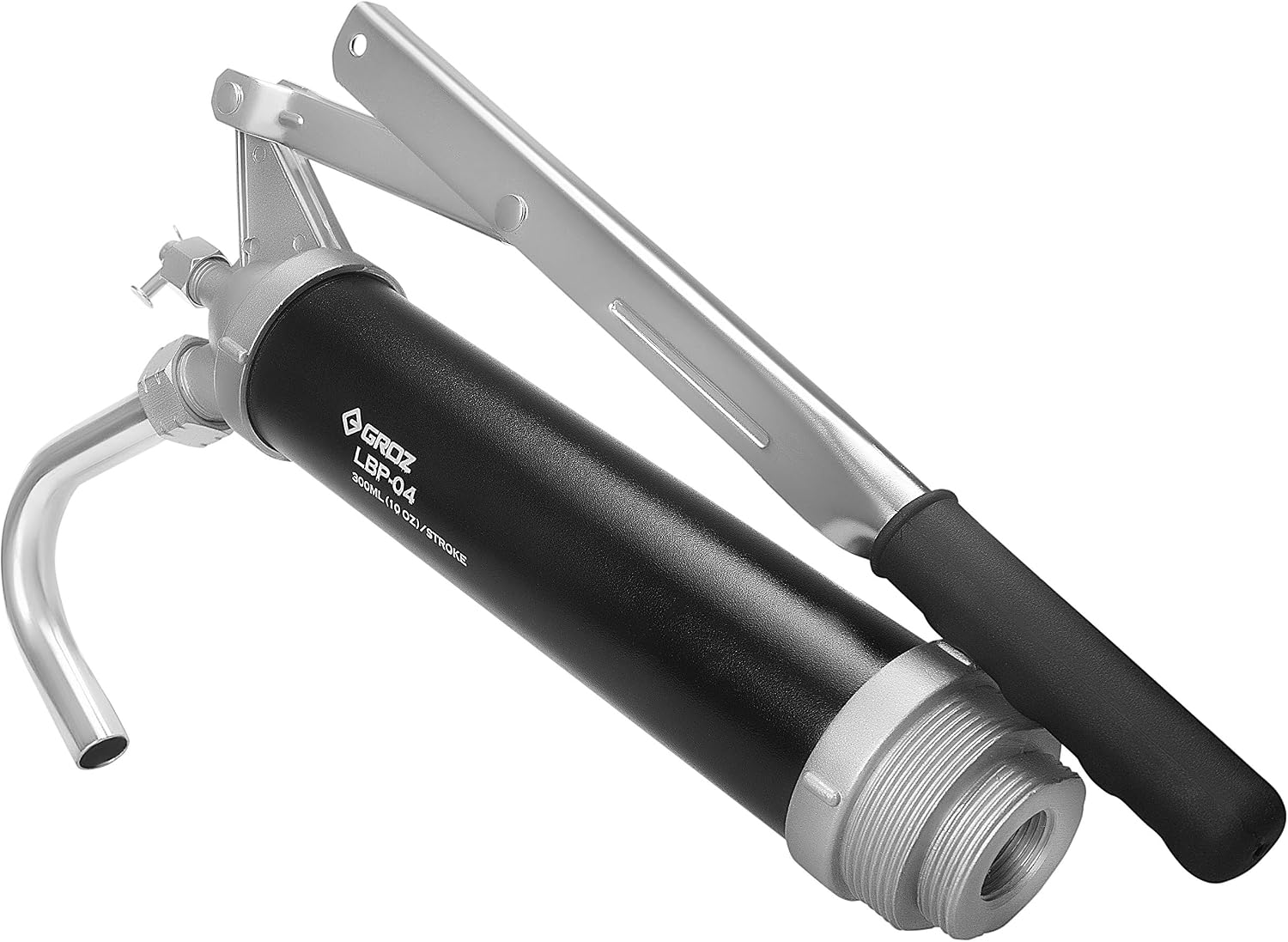 Groz Lever Action Drum Pump, NBR Seal for Oil, Diesel & Kerosene, 300 mL/Stroke, Fits 15-55 Gallon Drums, 1-1/2" & 2" Bung, Steel Body with Telescopic Suction Tube (44100)