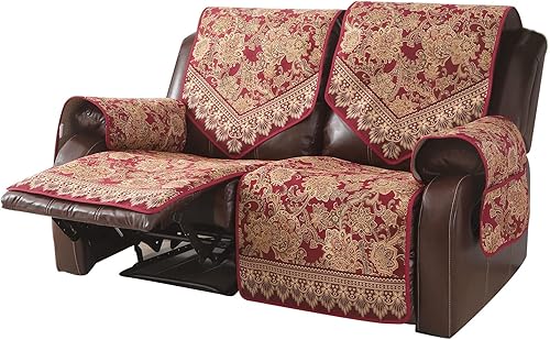 Miniatura 10 de LUFEIJIASHI Fundas impermeables para sofá reclinable, fundas antideslizantes para sofá reclinable de 2 asientos, fundas de sofá reclinable de