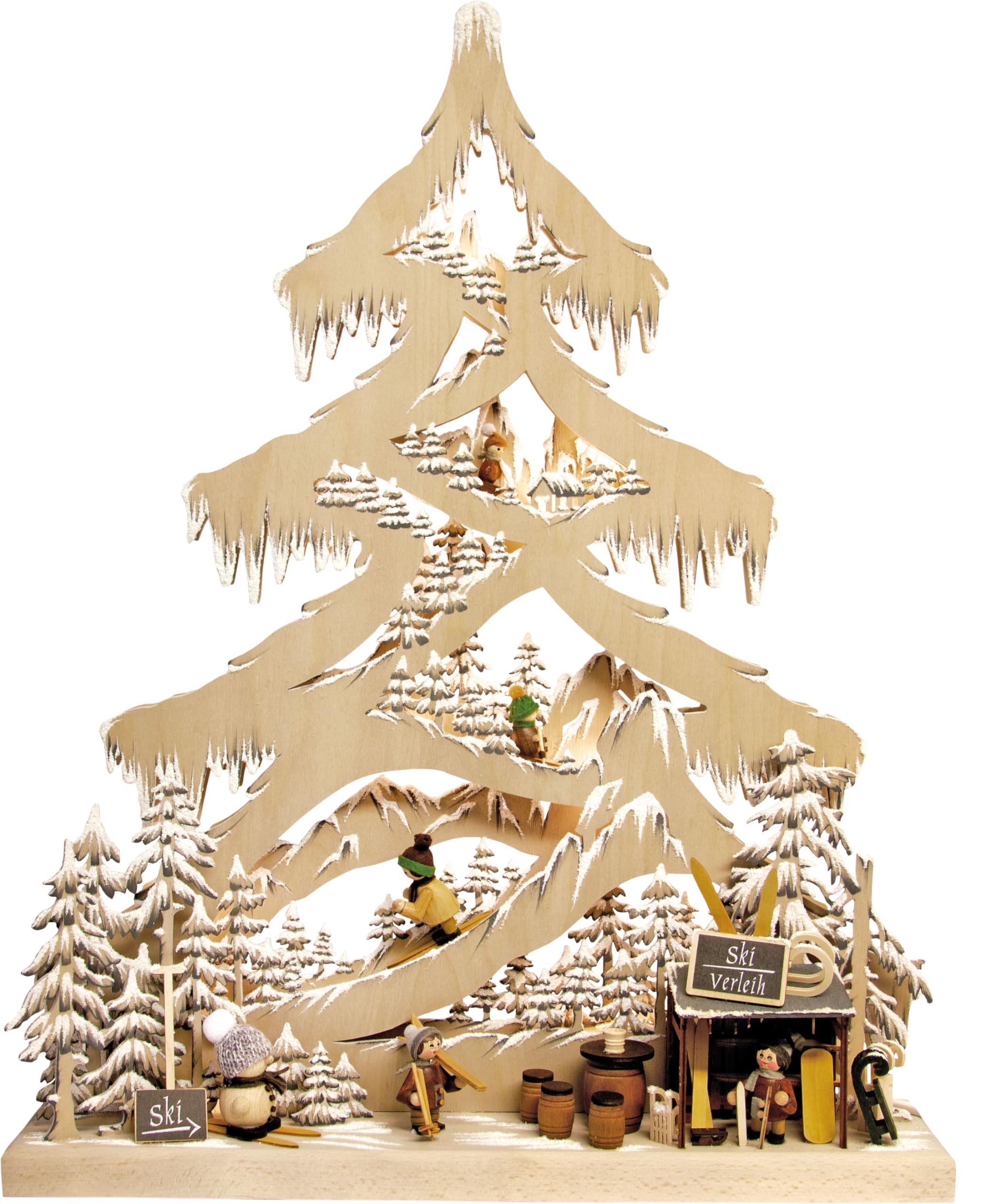 RATAGS Light Triangle - Fir Tree - Ski Slope with White Frost - 56 cm / 22 inch
