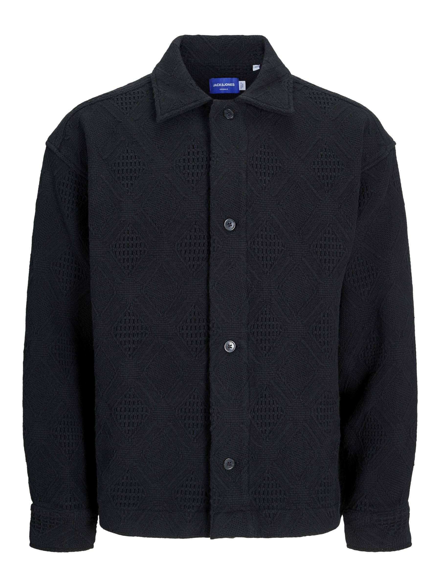 JACK & JONES Male Overshirt Wide Fit Overshirt, Black, L