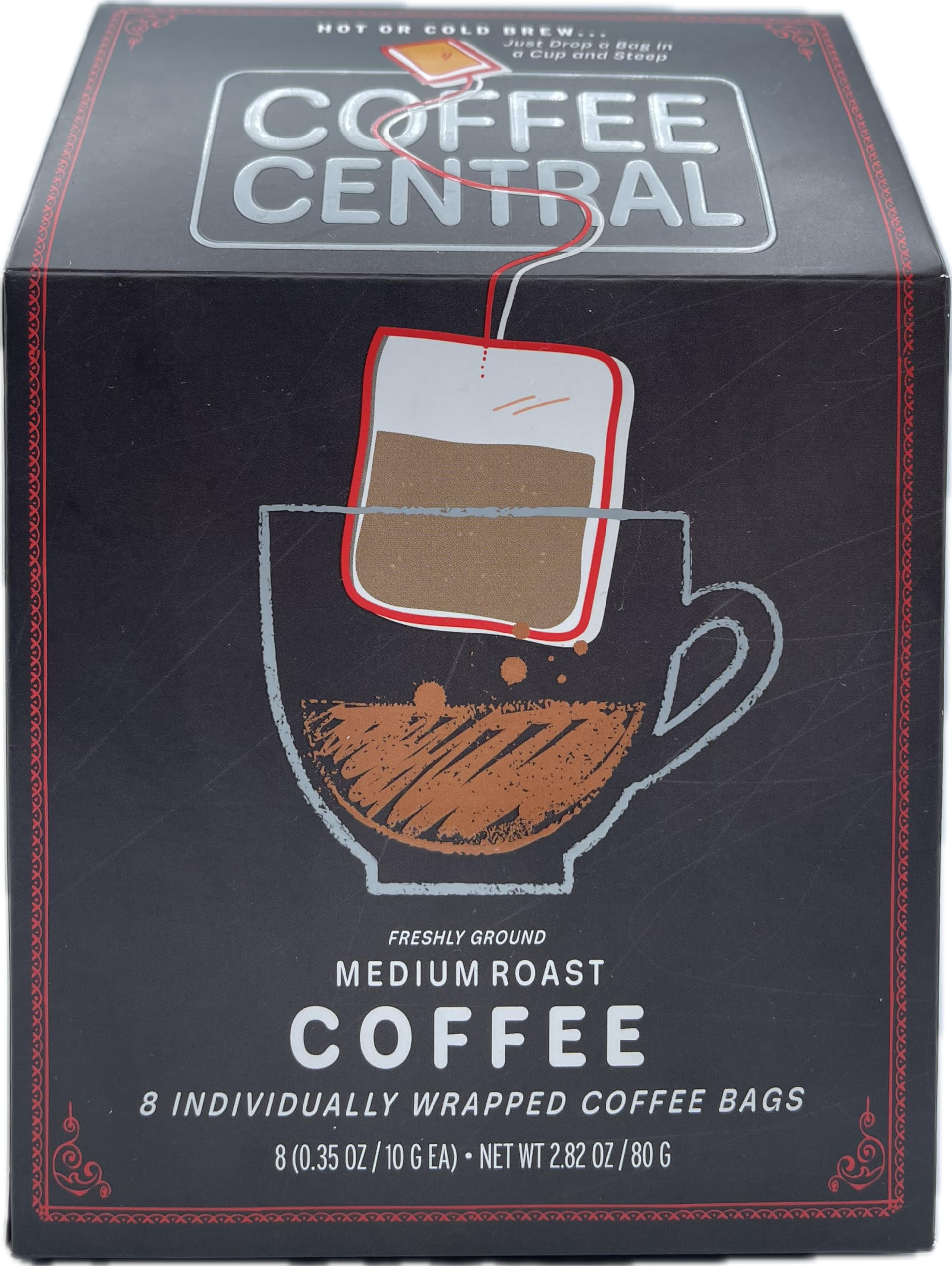 Premium Arabica Medium Roast Coffee Steep Pouches - 8 Individually Wrapped String Bags Quick Brew, Eco-friendly Single Serve, Hot Or Cold Brewing Perfect For Home Travel Camping Office On The Go (10- Grams)