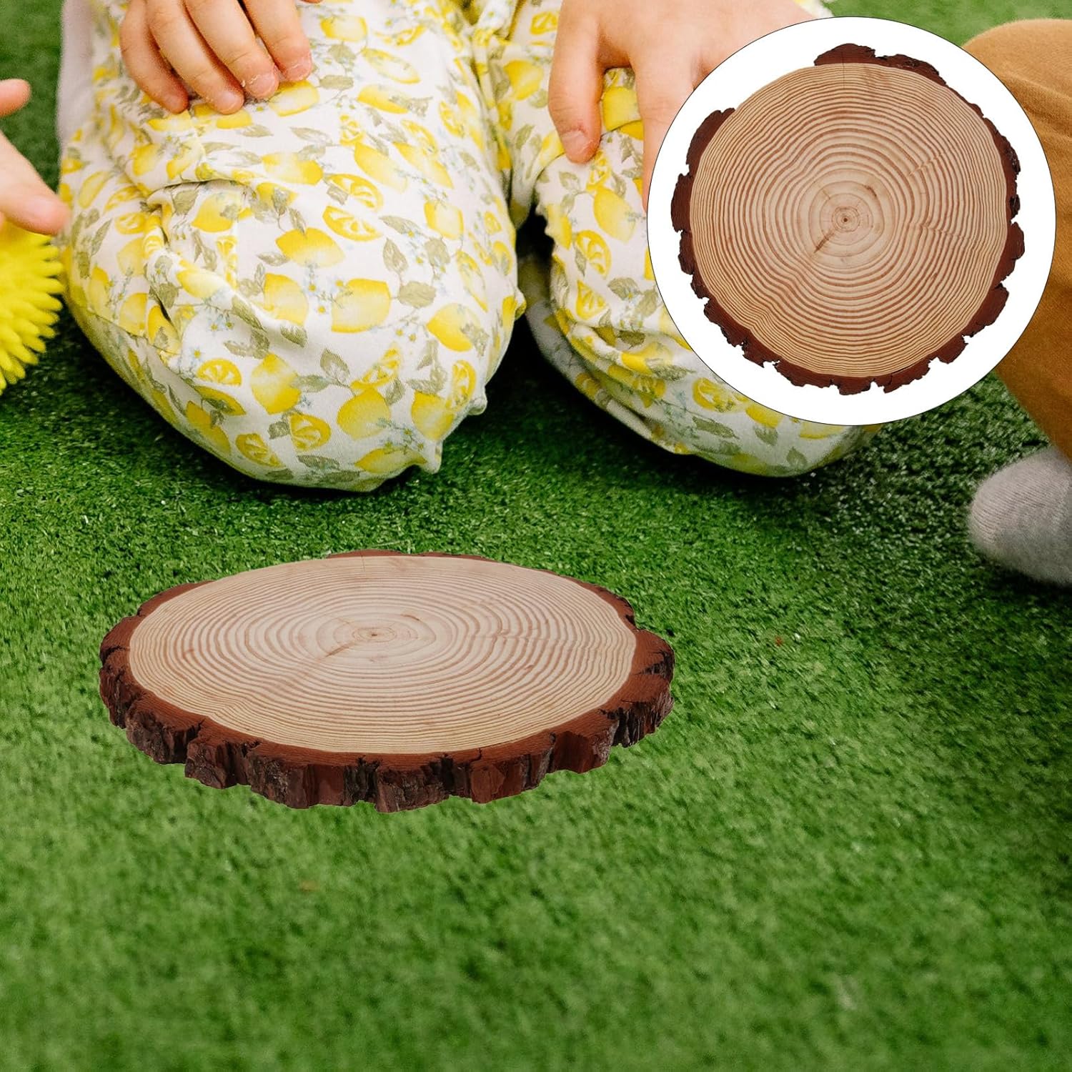 Toddmomy Elegant Wooden for Garden 12 Inches Round Paver for Outdoor Walkway and Patio Dec